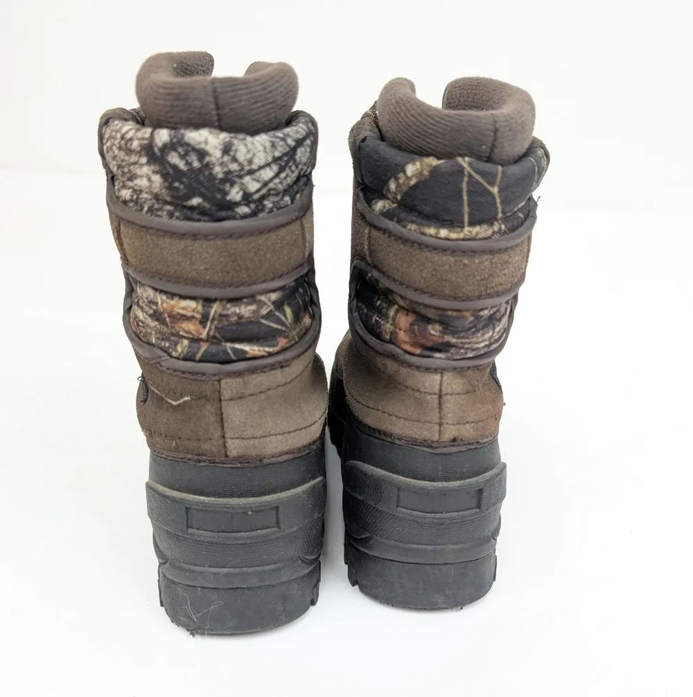 Itasca Green And Brown Camo Winter Snow Boots Kids Boys Girls Size 6